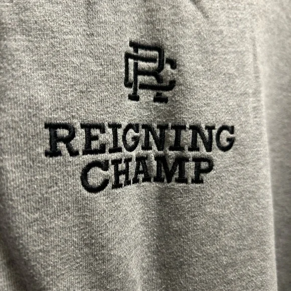 Reigning Champ Gray Sweatshirt, Fully Embroidered, Mens Size XXL - Picture 2 of 6